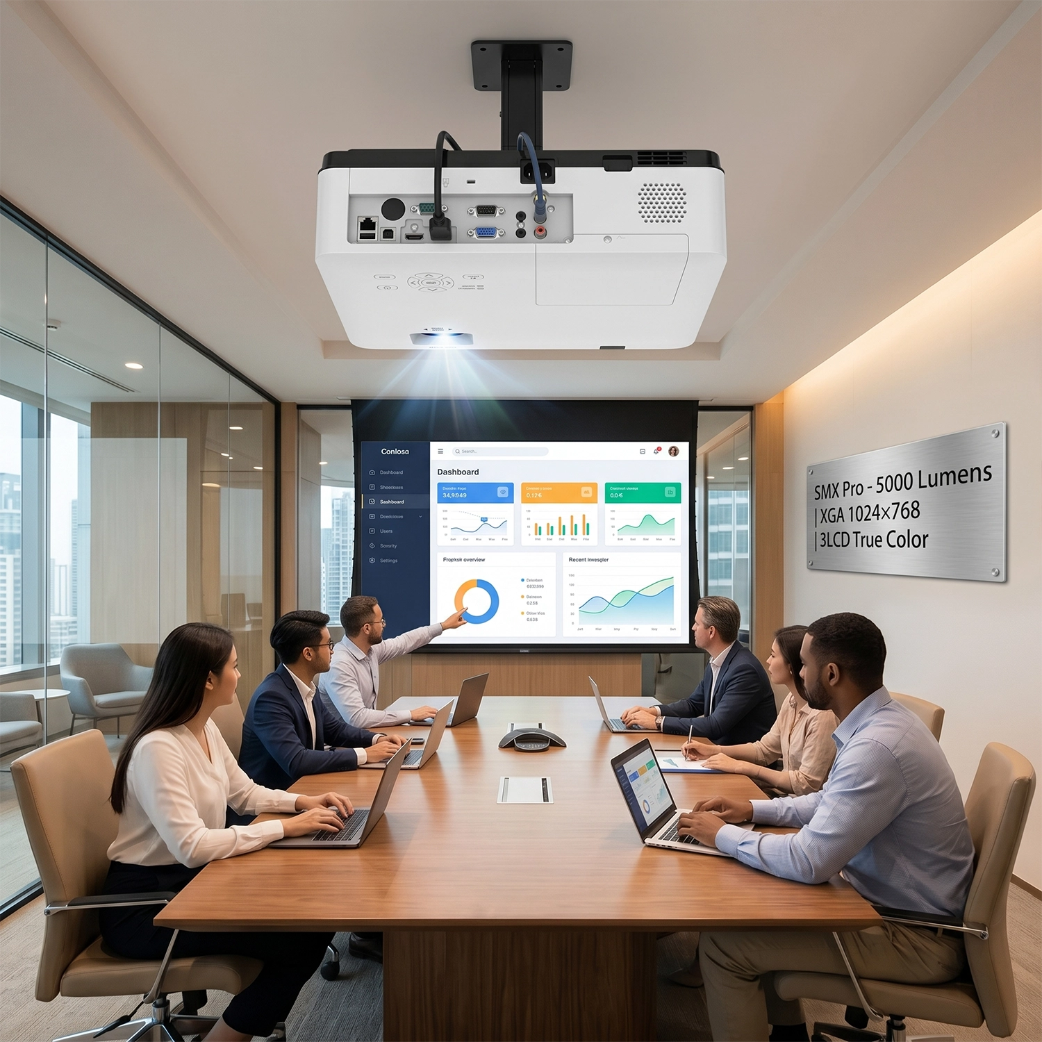 5000 lumens meeting room 3LCD projector