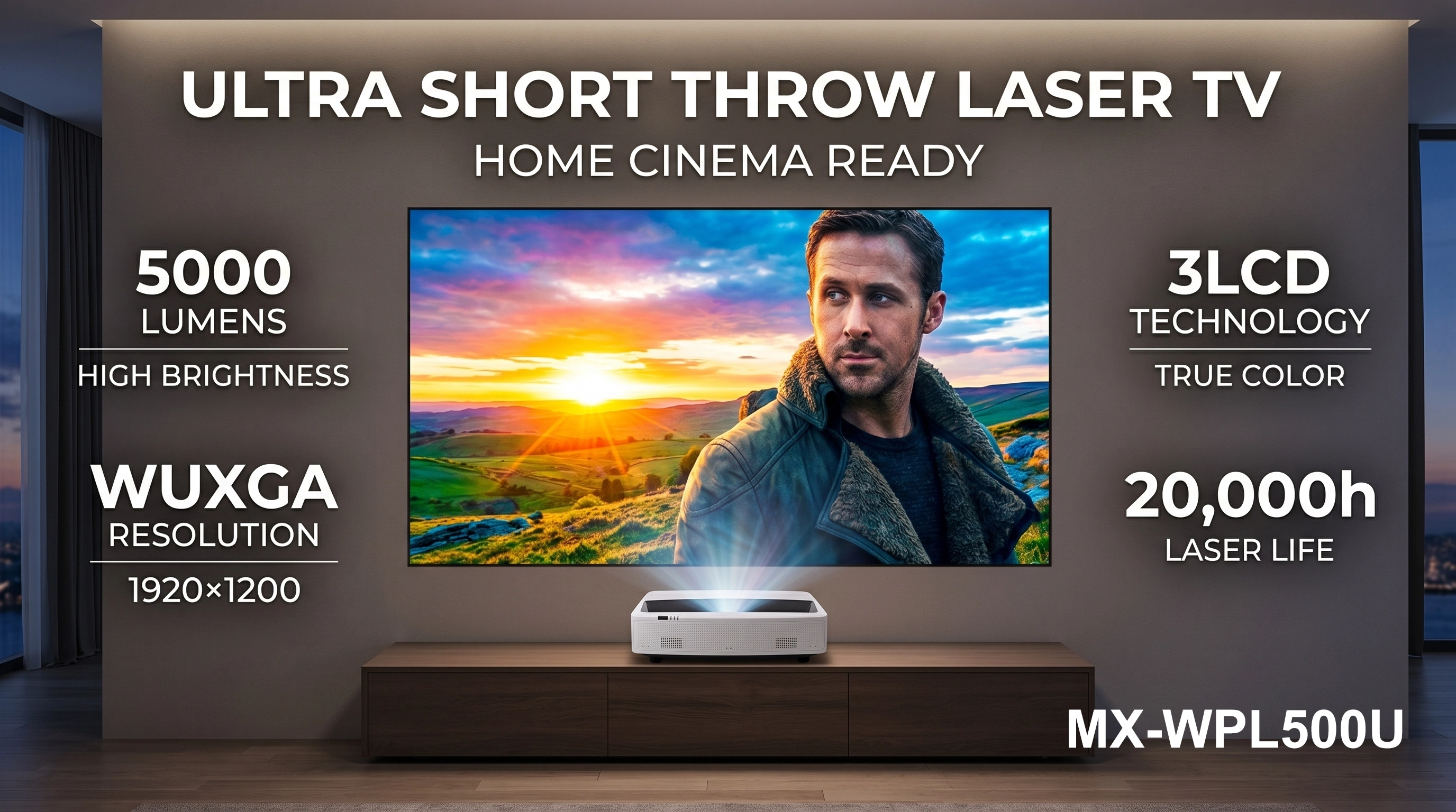 5000 Lumen Ultra Short Throw Laser TV Projector.webp