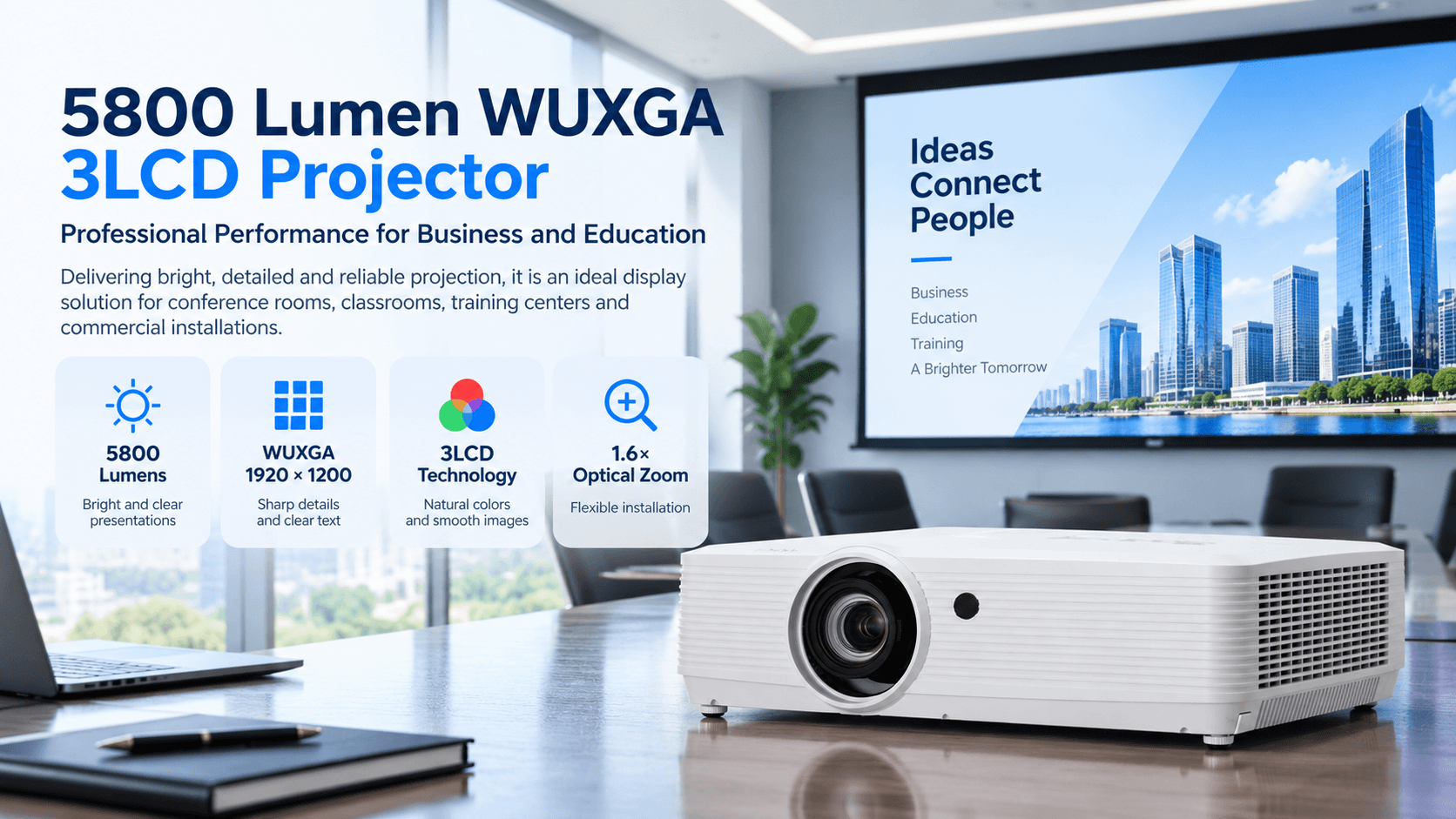 5800 lumen 3lcd projector meeting room projection